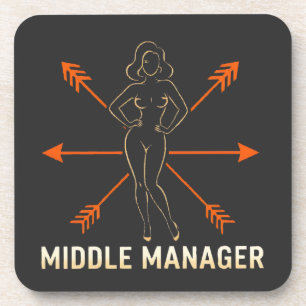 Middle Manager Arrows Graphic T-Shirt V1 Coaster