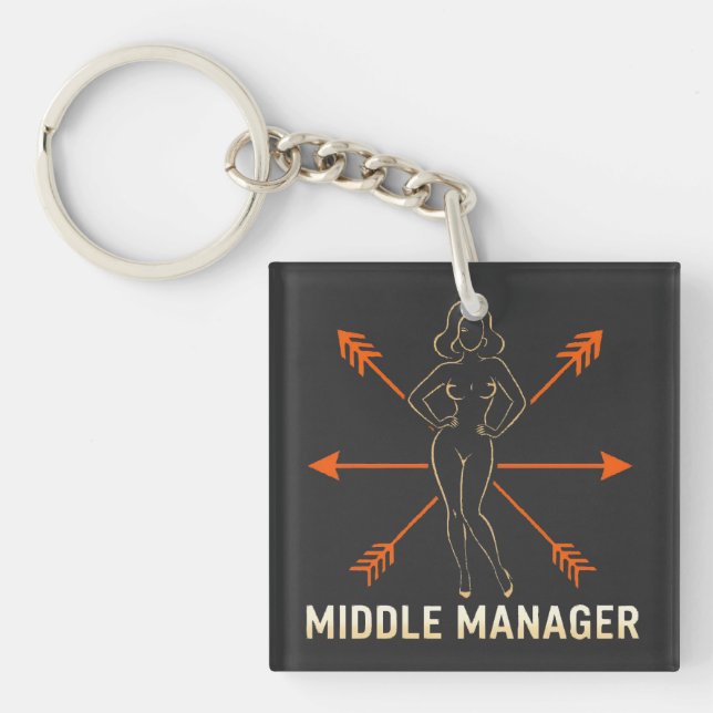 Middle Manager Arrows Graphic T-Shirt V1 Key Ring (Front)