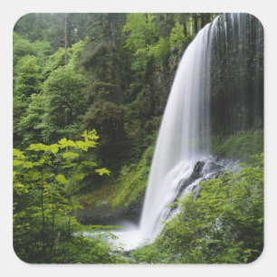 Middle North falls, Silver Falls State Park, Square Sticker