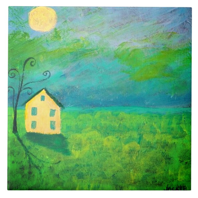 Middle of Nowhere Abstract Painting Tile (Front)