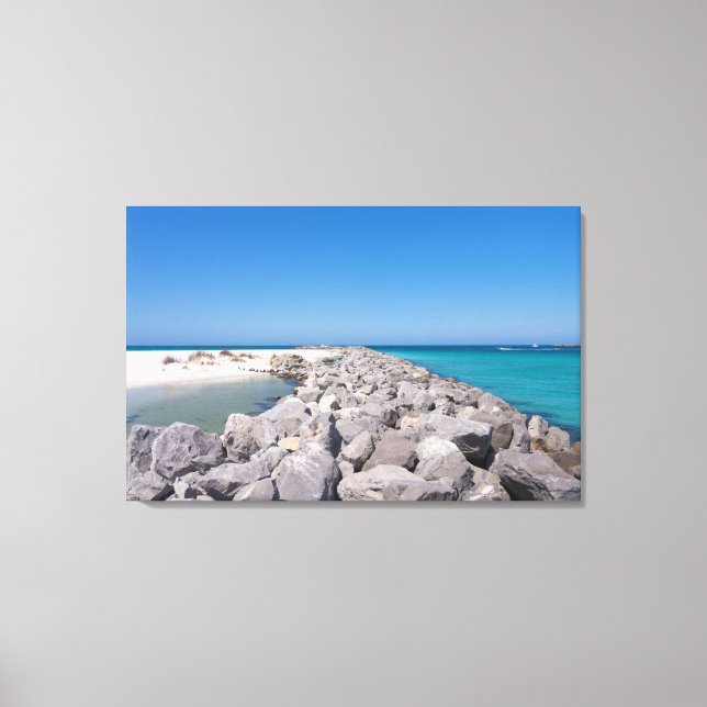 Middle Of Shell Island Jetty Canvas Print (Front)