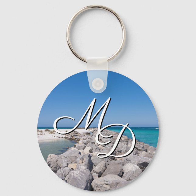 Middle Of Shell Island Jetty Key Chain (Front)