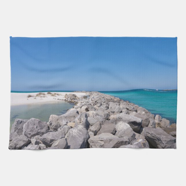 Middle Of Shell Island Jetty Kitchen Towel (Horizontal)