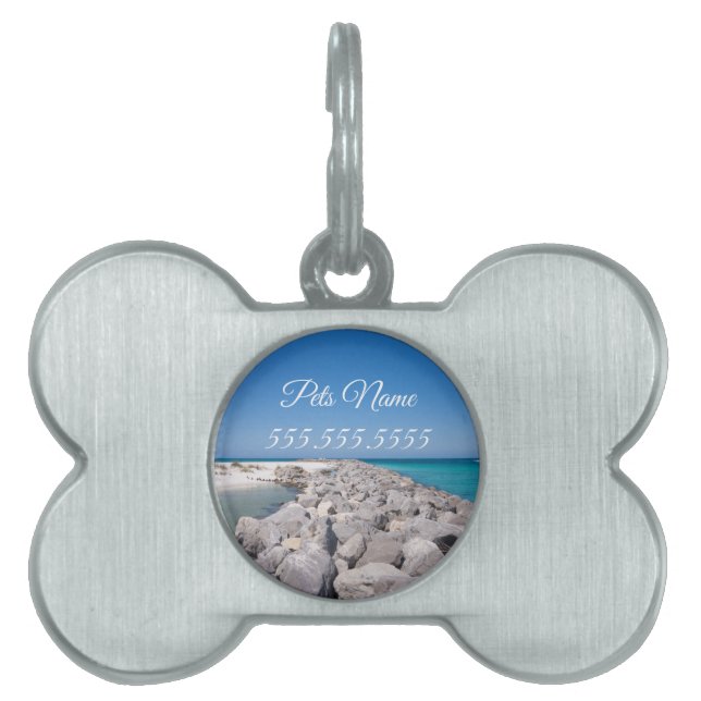 Middle Of Shell Island Jetty Pet Tag (Front)
