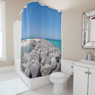 Middle Of Shell Island Jetty Shower Curtain