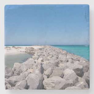 Middle Of Shell Island Jetty Stone Coaster