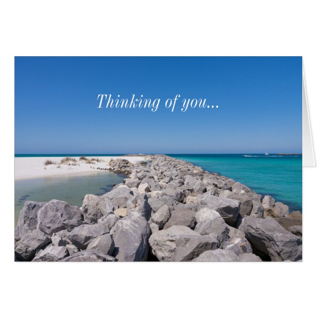 Middle Of Shell Island Jetty Thinking of you Card (Front Horizontal)