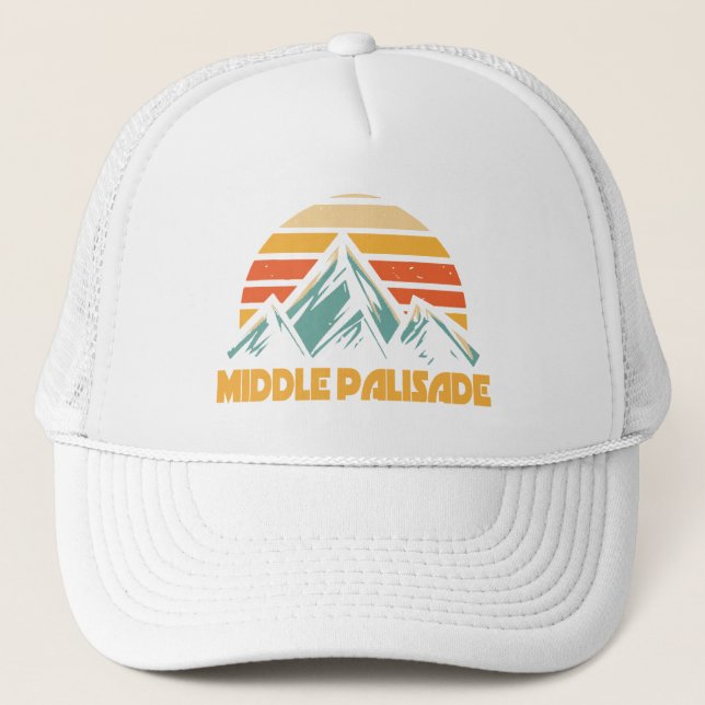 Middle Palisade California Retro Turquoise Trucker Hat (Front)
