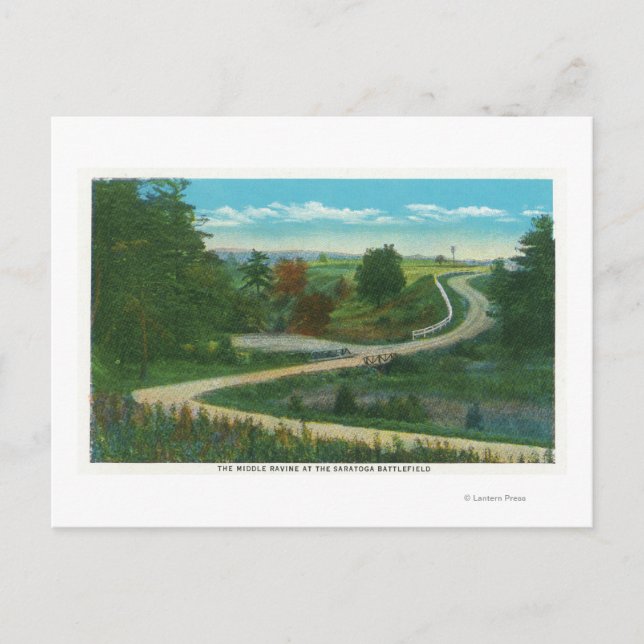 Middle Ravine View of Saratoga Battlefield Postcard (Front)