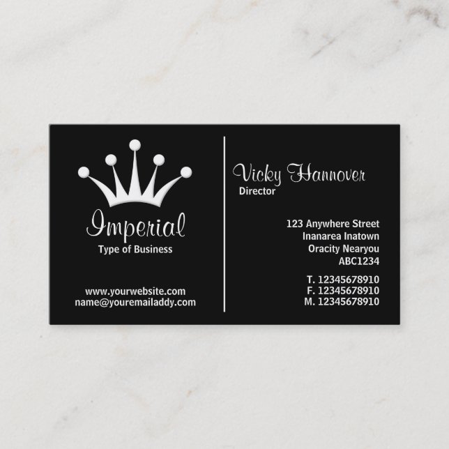 Middle Rule (Crown) - Black Business Card (Front)