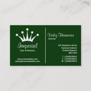 Middle Rule (Crown) - Dark Green 003300 (Gold) Business Card