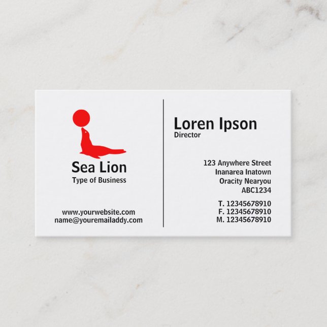 Middle Rule - Sea Lion Business Card (Front)