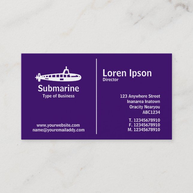 Middle Rule - Submarine - Dark Violet Business Card (Front)