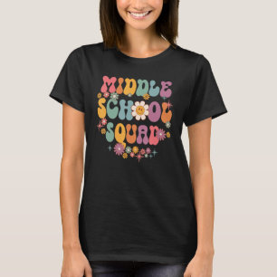 Middle School Crew Retro Groovy Vintage First Day T-Shirt
