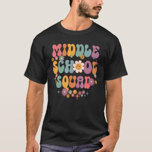 Middle School Crew Retro Groovy Vintage First Day T-Shirt