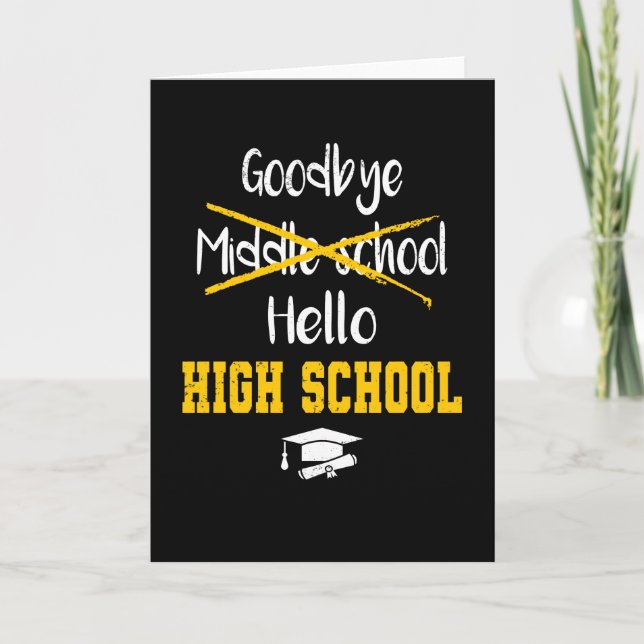 Middle School Diploma Graduation High School Card (Front)