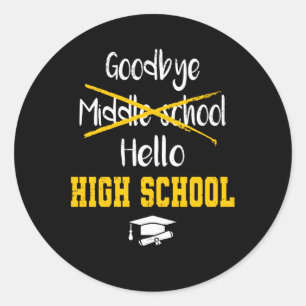 Middle School Diploma Graduation High School Classic Round Sticker