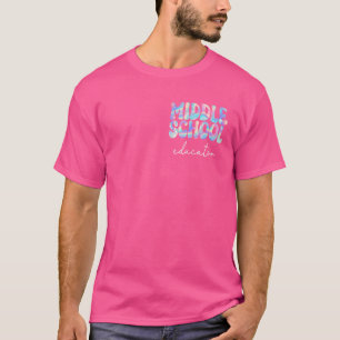 Middle School Educator Groovy Back to School Teach T-Shirt