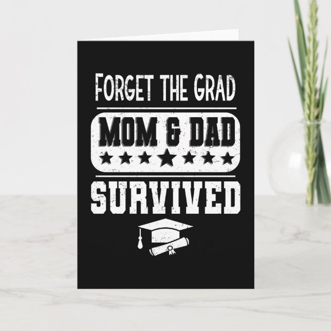 Middle School Examen Graduation Mum Papa Diplom Card (Front)