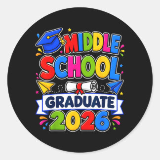 Middle School Graduation 2026 Graduate Students Classic Round Sticker