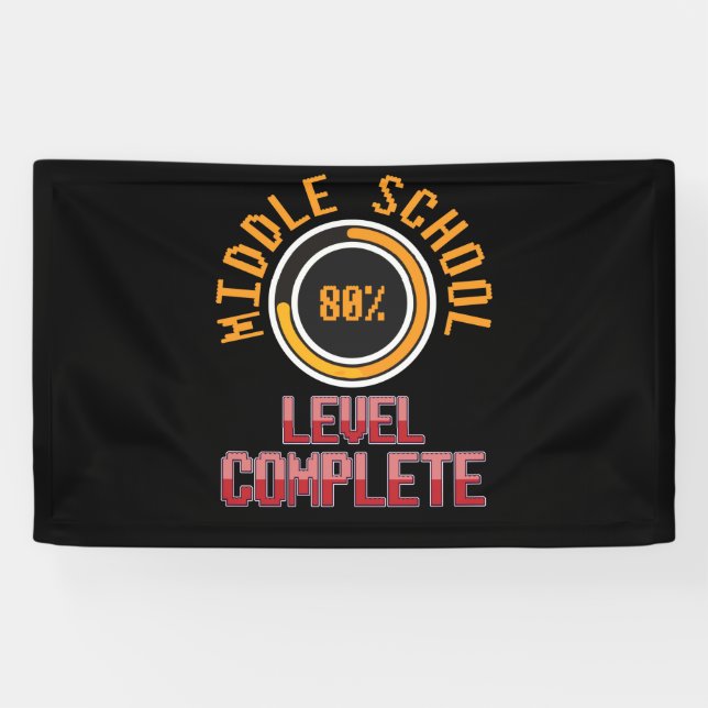 Middle School Graduation 8th Grade Level Complete Banner (Horizontal)