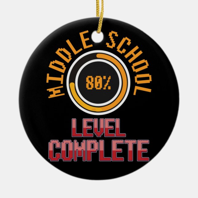 Middle School Graduation 8th Grade Level Complete Ceramic Tree Decoration (Front)