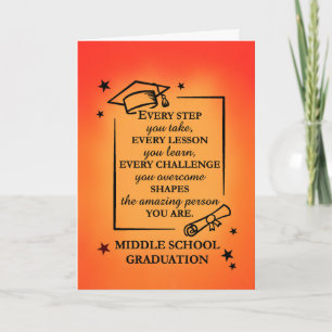 Middle School Graduation Inspirational Quote Card