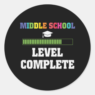Middle School Graduation Level Complete Student Classic Round Sticker