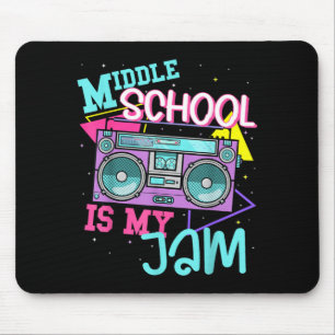Middle School is My Jam Cute Teacher Shirt 80s 90s Mouse Mat