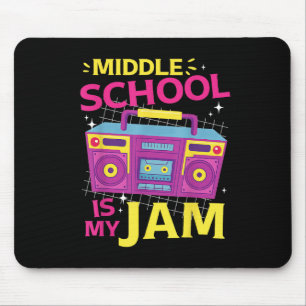 Middle School Is My Jam Retro 80s Boombox 1st Day Mouse Mat