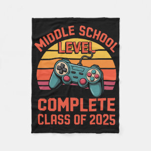 Middle School Level Complete Cl Of 2025 Gamer Styl Fleece Blanket