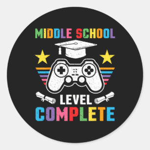 Middle School Level Complete Graduation Cl 2025 Ga Classic Round Sticker