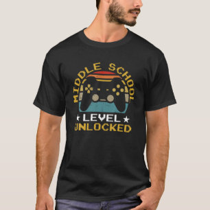 Middle School Level Unlocked Back To School Gamer T-Shirt