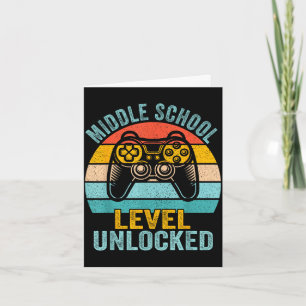 Middle school level unlocked retro video game back card