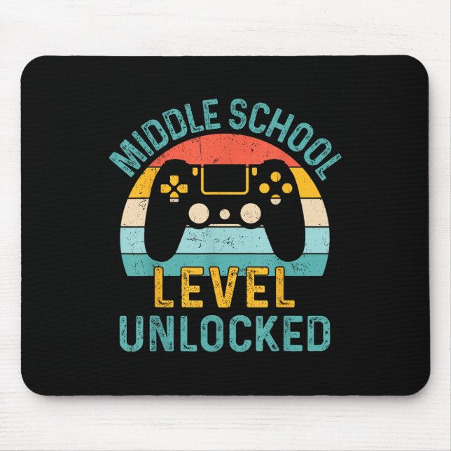 Middle School Level Unlocked Video Game Back To Sc Mouse Mat (Front)