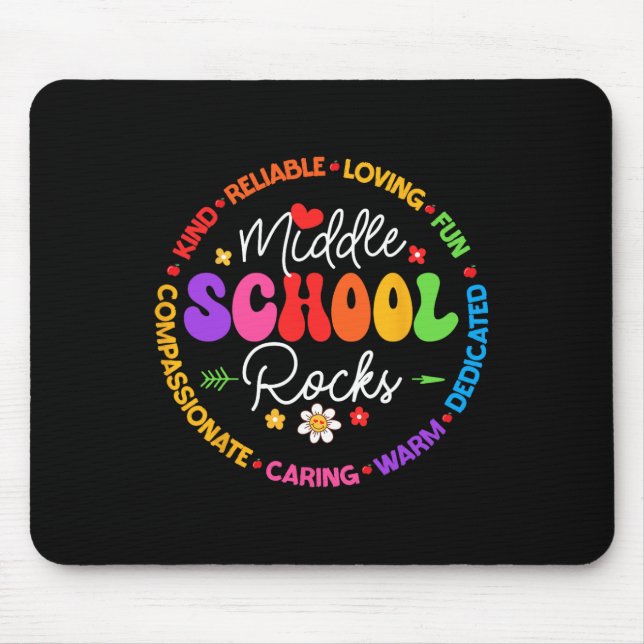 Middle School Rocks Back To School For Teacher  Mouse Mat (Front)