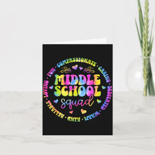 Middle school squad middle school teacher team card