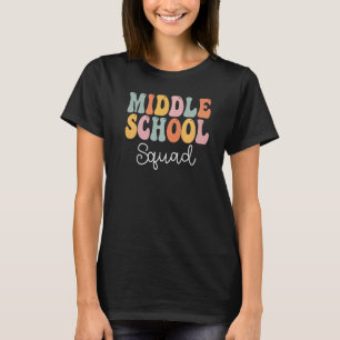 Middle School Squad Retro Groovy Vintage First Day T-Shirt
