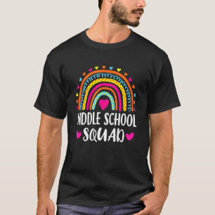 Middle School Squad Teacher Rainbow Back To Schoo T-Shirt