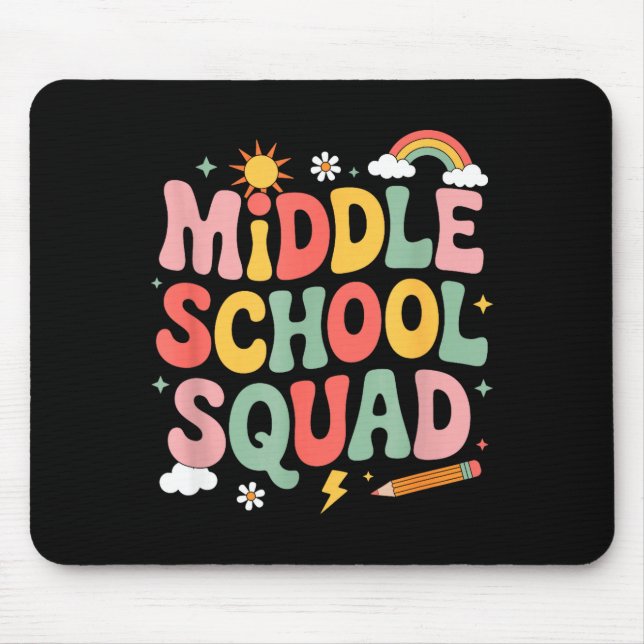 Middle school squad teacher teaching kids educator mouse mat (Front)