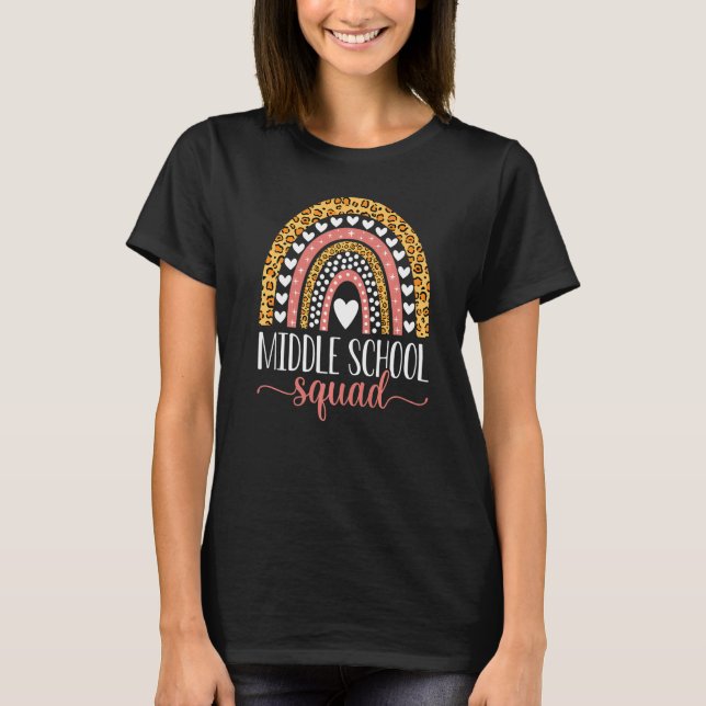 Middle School Squad Team Teacher Girls Boys Back T T-Shirt (Front)