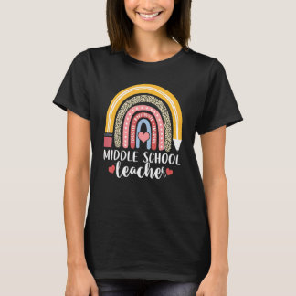 Middle School Teacher Educate Motivate Inspire Leo T-Shirt