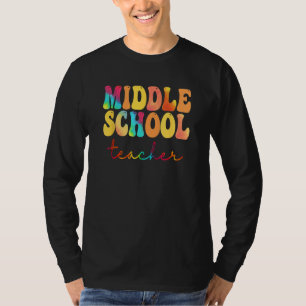Middle School Teacher Retro Groovy Happy First Day T-Shirt