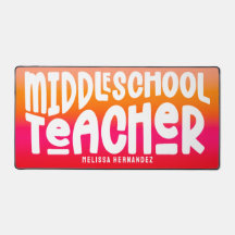 Middle School Teacher Text Design Orange Red Ombre