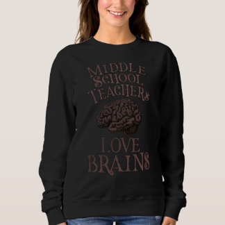 Middle School Teachers Love Brains This Is My Scar Sweatshirt