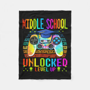 Middle School Unlocked Level Up Gamer Back To Scho Fleece Blanket