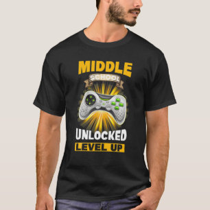 Middle School Unlocked Level Up Gaming Class Of 20 T-Shirt