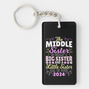 Middle Sister 2024 - a Big and Little Sister Key Ring