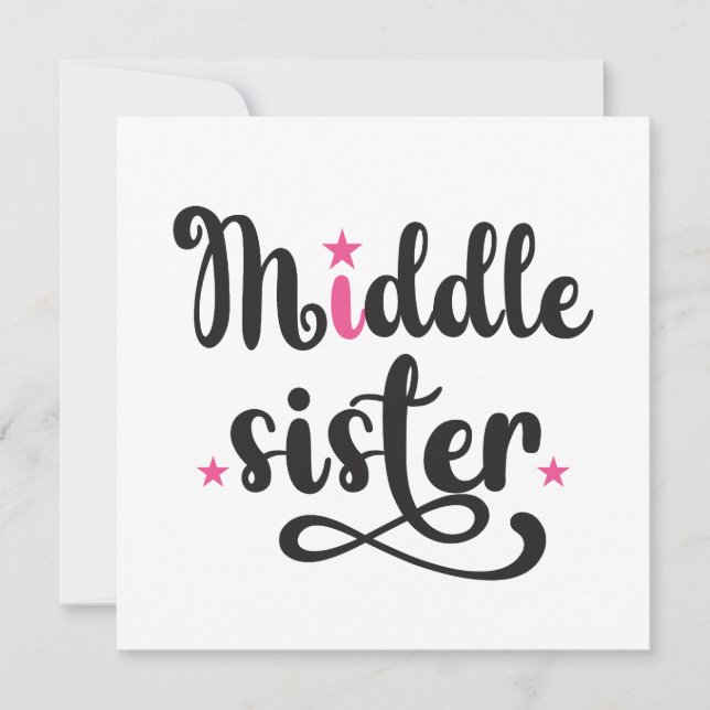 Middle Sister, Cute Stars Card (Front)