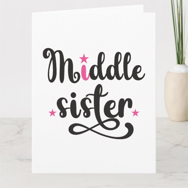 Middle Sister, Cute Stars Card (Front)